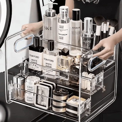 3-Tier Acrylic Perfume Display Stand Transparent Cosmetic Organizer Shelf