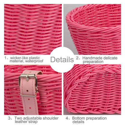UrbanCarry Bicycle Front Basket Adjustable Handlebar Woven Bike Basket