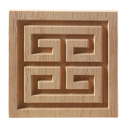 European Carved Wood Corner Applique – Unpainted Floral Furniture Decal for Vintage Home Decor