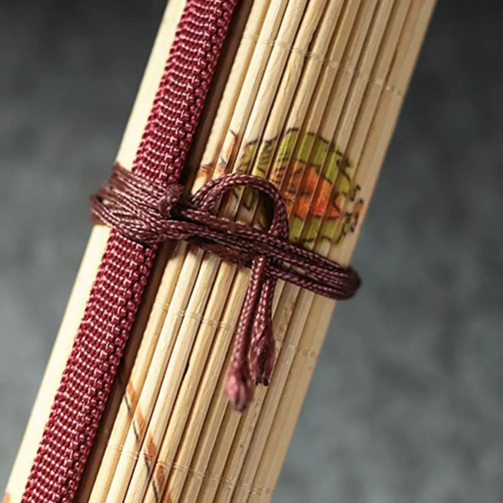 Bamboo Roll Up Calligraphy Brush Holder Case