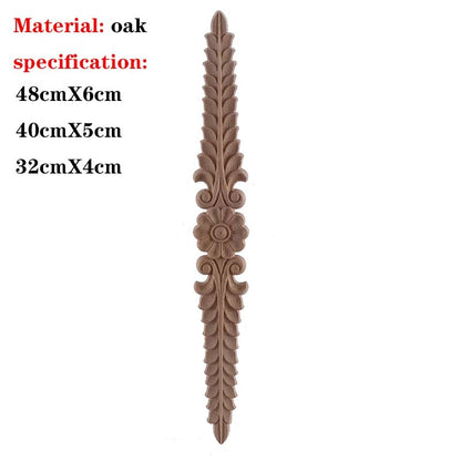 Hand-Carved European Oak Applique – Vintage Floral Wood Onlay Decor for Furniture & Doors