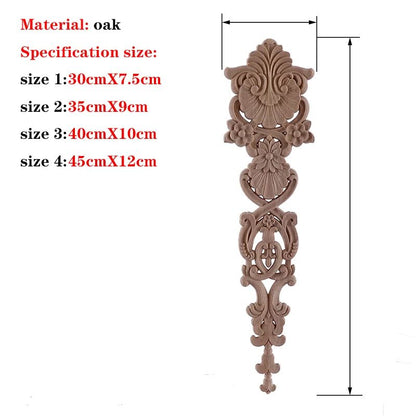 Hand-Carved European Oak Applique – Vintage Floral Wood Onlay Decor for Furniture & Doors