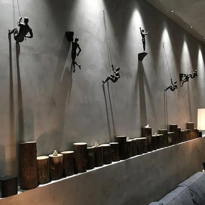 Rock Climbing Man Resin Wall Sculpture – 3D Adventure Wall Art Decor