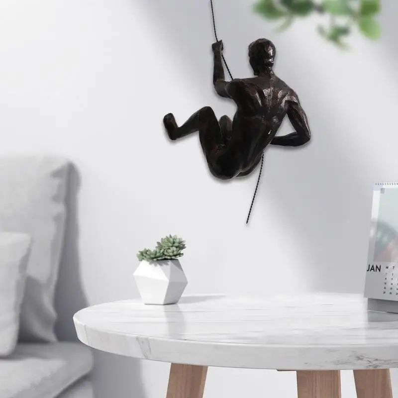 Rock Climbing Man Resin Wall Sculpture – 3D Adventure Wall Art Decor
