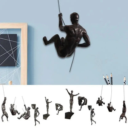 Rock Climbing Man Resin Wall Sculpture – 3D Adventure Wall Art Decor