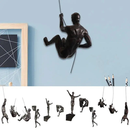 Rock Climbing Man Resin Wall Sculpture – 3D Adventure Wall Art Decor