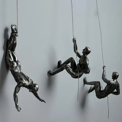 Rock Climbing Man Resin Wall Sculpture – 3D Adventure Wall Art Decor