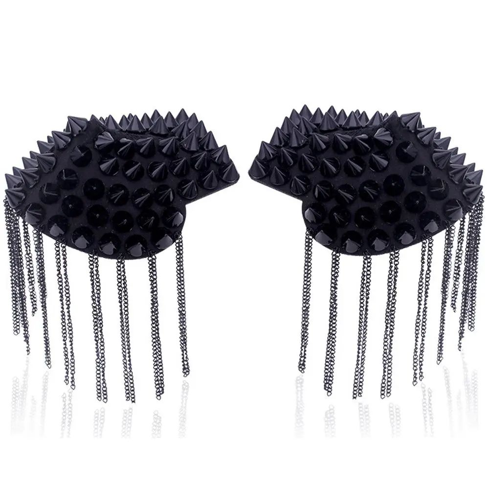 Punk Shoulder Brooch Tassel Epaulet Chain – Statement Metal Shoulder Accessory