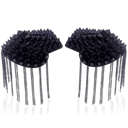 Punk Shoulder Brooch Tassel Epaulet Chain – Statement Metal Shoulder Accessory