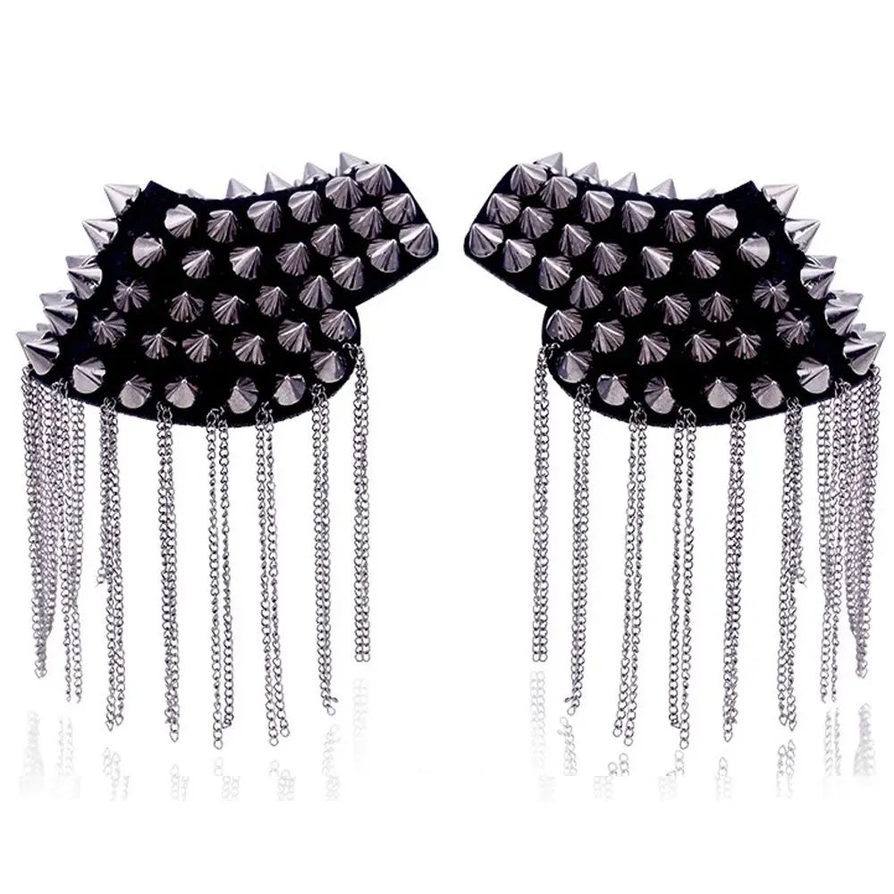 Punk Shoulder Brooch Tassel Epaulet Chain – Statement Metal Shoulder Accessory