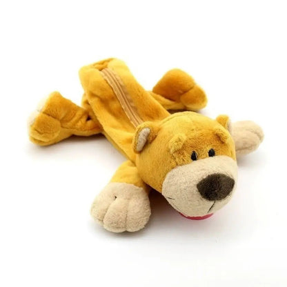 Kawaii Animal Plush Pencil Case Large Capacity Cute Storage Pouch for Kids & Students