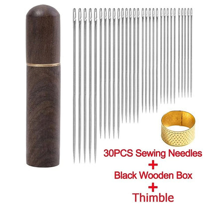 Self Threading Needles Set Easy Thread Sewing Needles Stainless Steel Pack