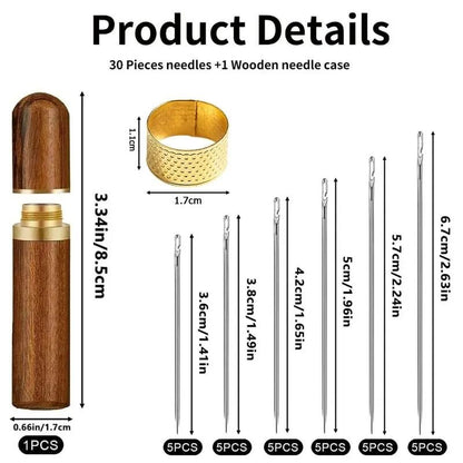 Self Threading Needles Set Easy Thread Sewing Needles Stainless Steel Pack