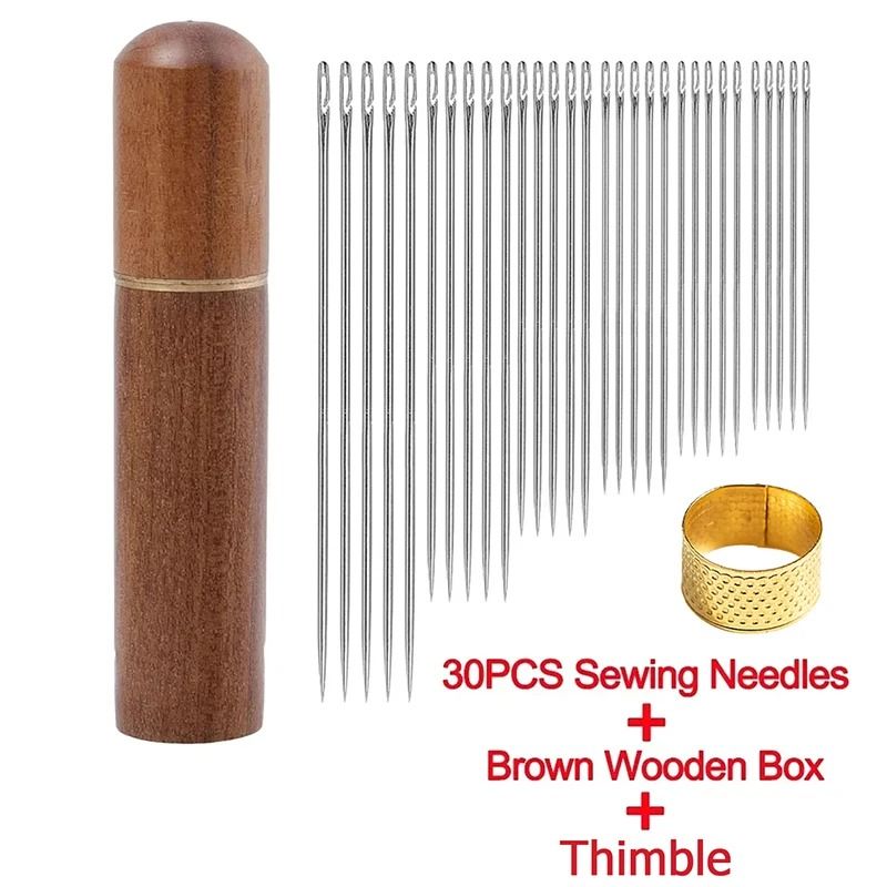 Self Threading Needles Set Easy Thread Sewing Needles Stainless Steel Pack