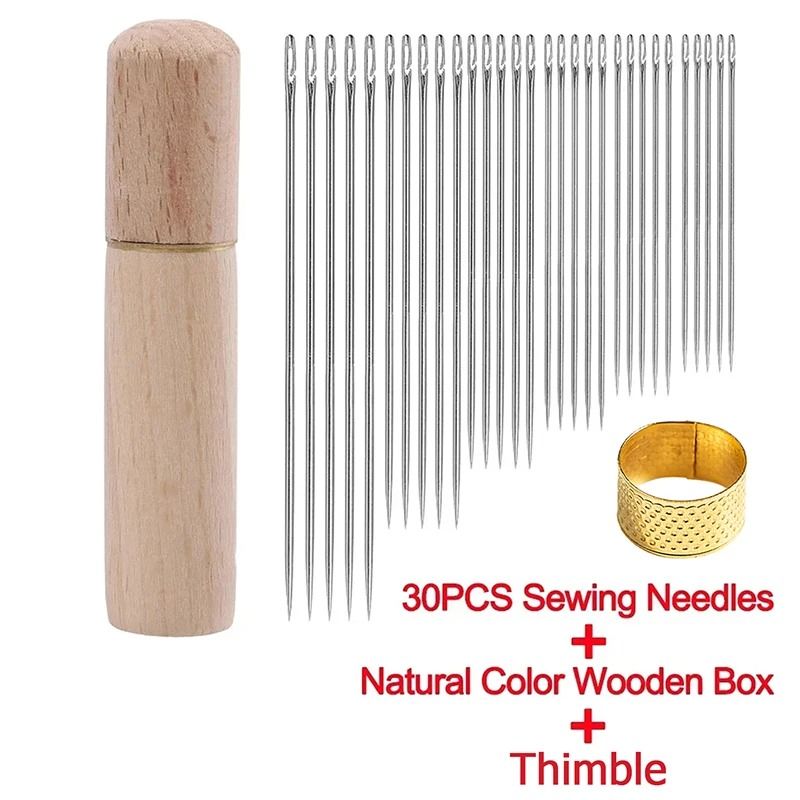 Self Threading Needles Set Easy Thread Sewing Needles Stainless Steel Pack
