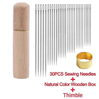 Self Threading Needles Set Easy Thread Sewing Needles Stainless Steel Pack