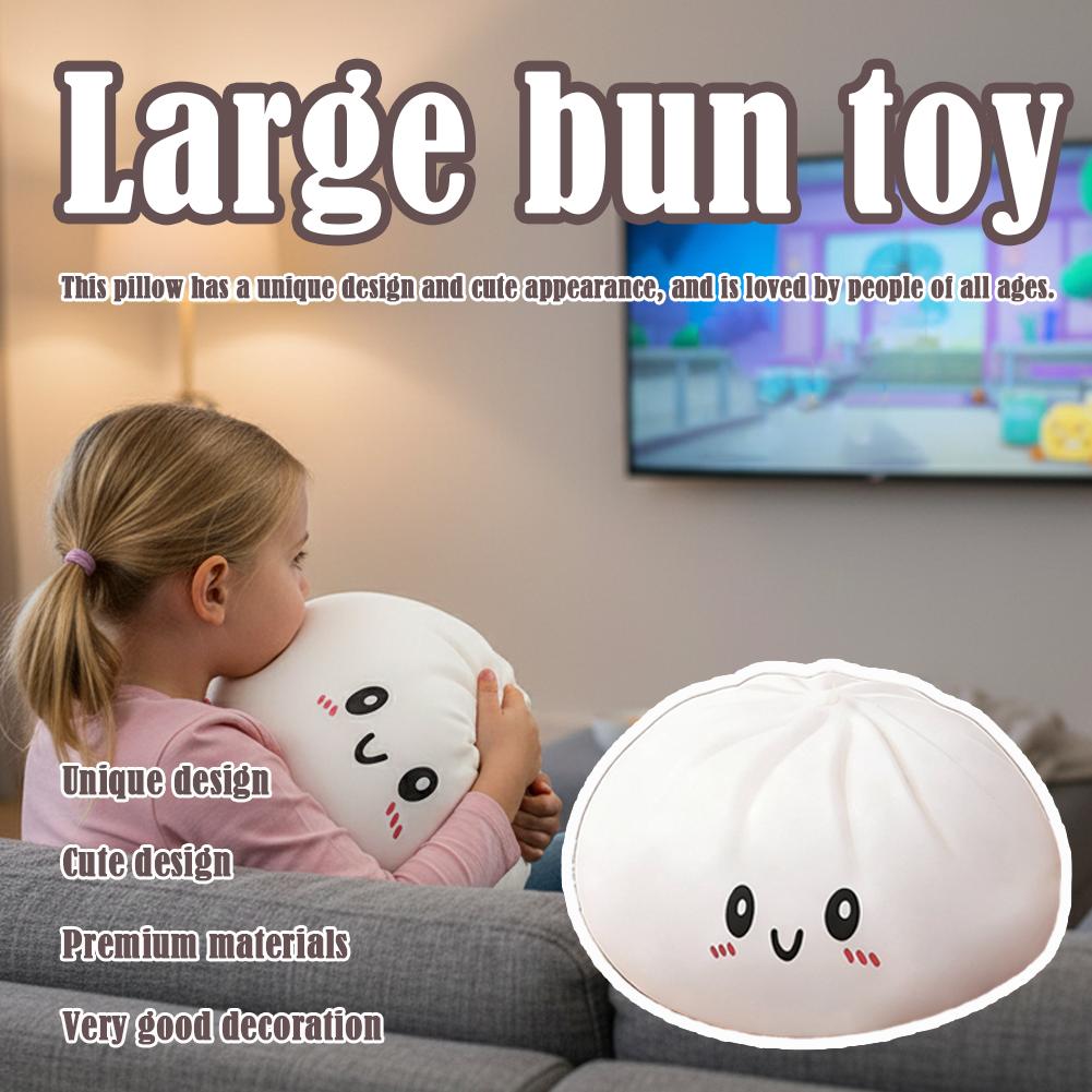 Cute Giant Dumpling Plush Squishy Pillow for Stress Relief and Cozy Room Decor