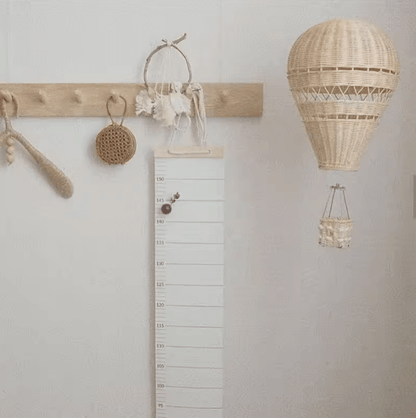 Handwoven Rattan Hot Air Balloon Wall Hanging – Boho Nursery Decor & Baby Photo Prop