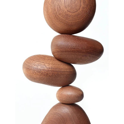 Nordic Solid Wood Stone Puzzle Wall Art – Modern Decompression Decorative Wooden Ornaments
