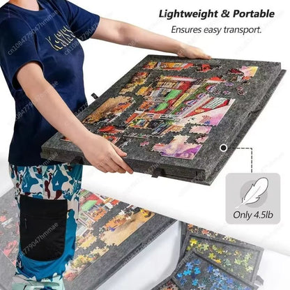 6-in-1 Portable Puzzle Table with Stand, Cover Lid & 6 Sorting Drawers (Fits 1000 Pieces)