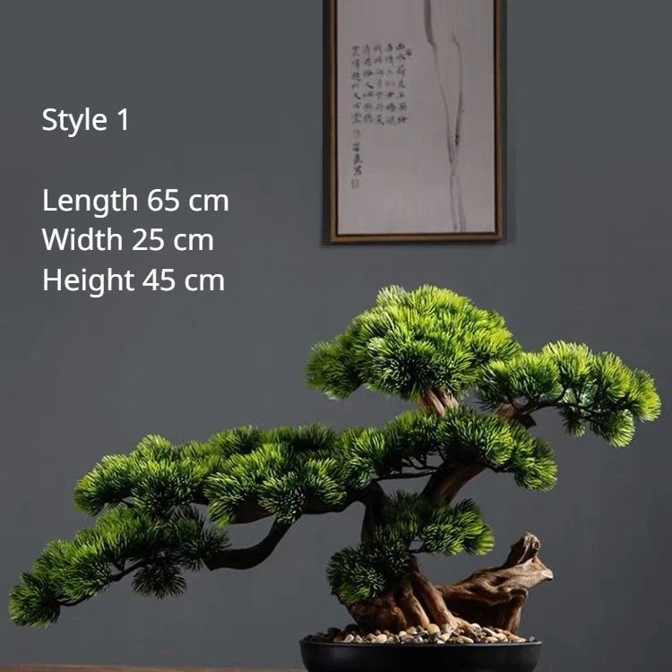 Artificial Welcome Pine Bonsai Tree – Four Seasons Desktop Landscape Plant for Home & Office Decor