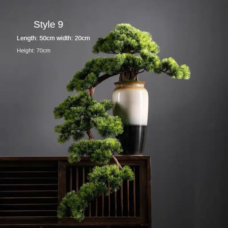 Artificial Welcome Pine Bonsai Tree – Four Seasons Desktop Landscape Plant for Home & Office Decor