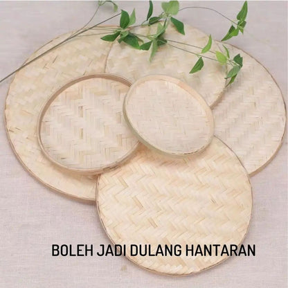 Handwoven Bamboo Fruit Basket & Decorative Storage Tray