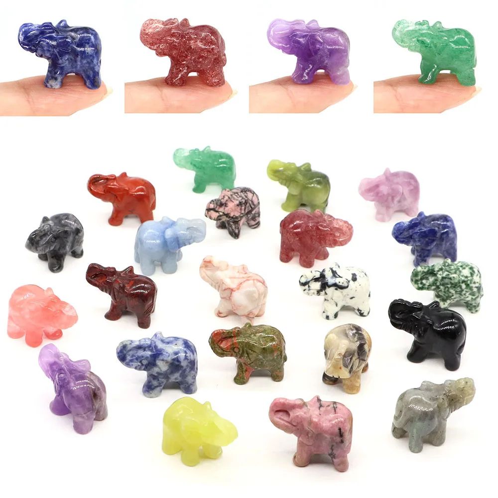 Mini Crystal Elephant Healing Figurine