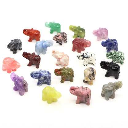 Mini Crystal Elephant Healing Figurine