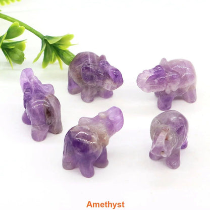 Mini Crystal Elephant Healing Figurine