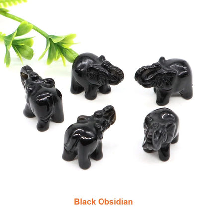 Mini Crystal Elephant Healing Figurine