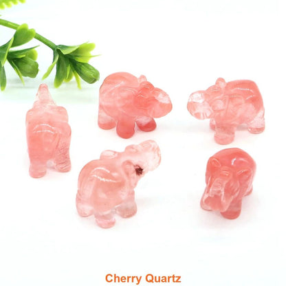 Mini Crystal Elephant Healing Figurine
