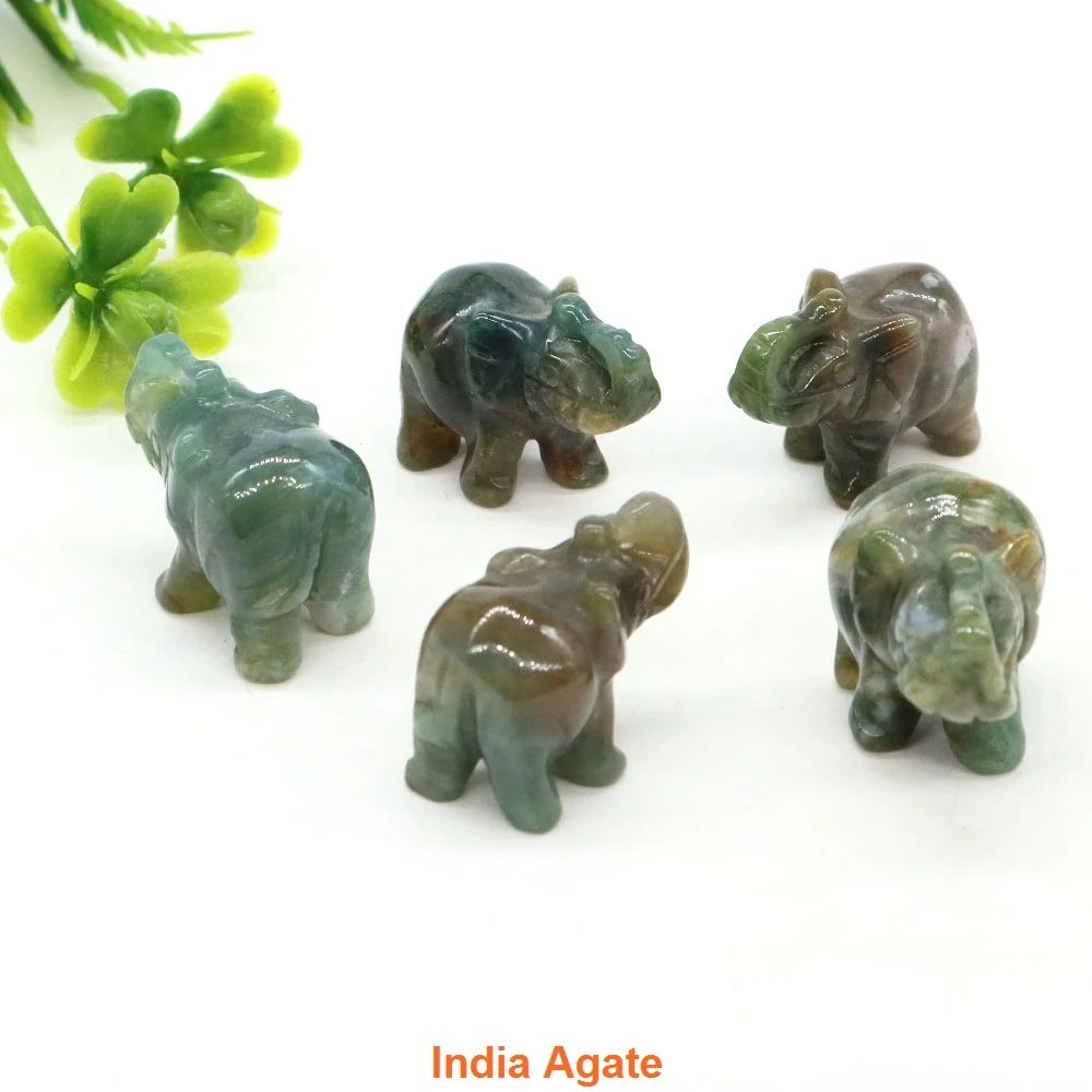 Mini Crystal Elephant Healing Figurine