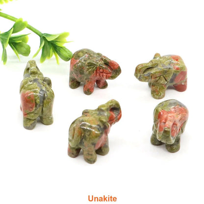Mini Crystal Elephant Healing Figurine