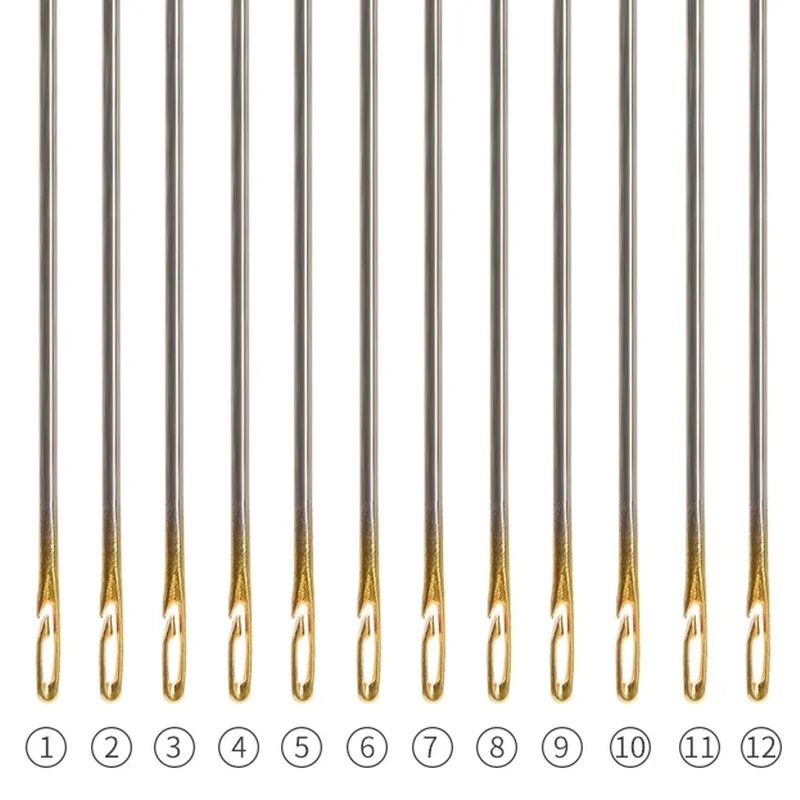 Self Threading Sewing Needles Set Automatic Easy Thread Needles for Hand Sewing and DIY Crafts