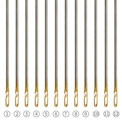 Self Threading Sewing Needles Set Automatic Easy Thread Needles for Hand Sewing and DIY Crafts