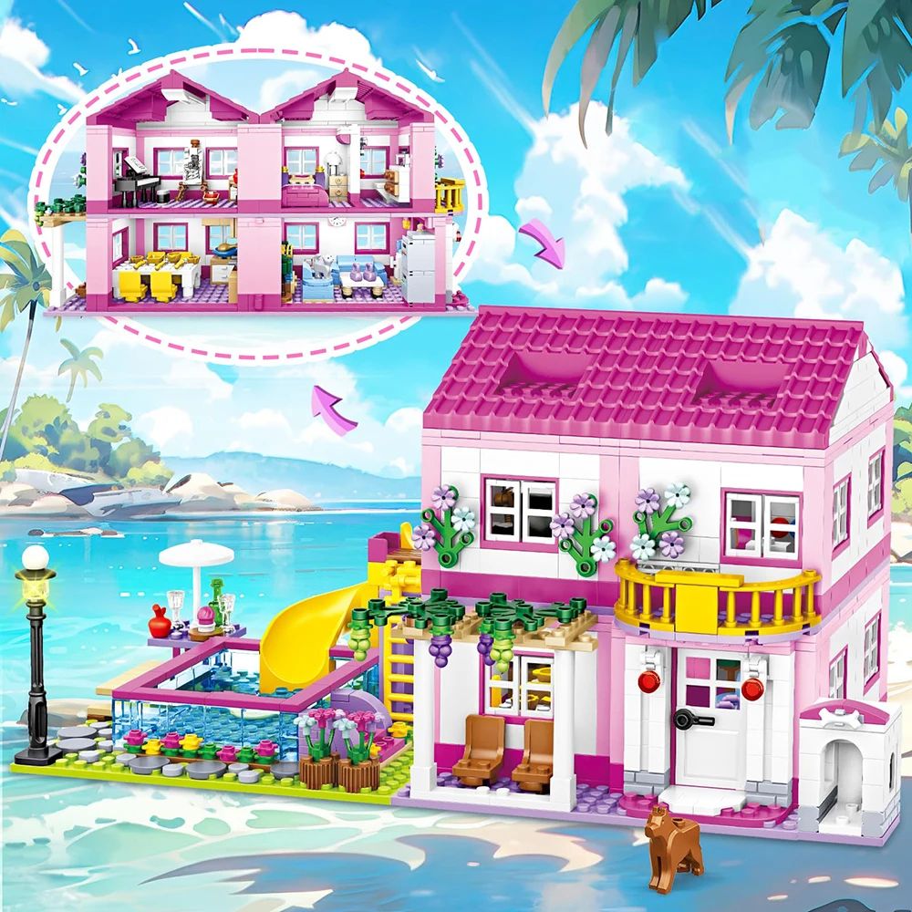 Summer Villa Building Block Set for Kids