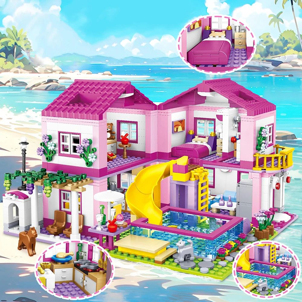 Summer Villa Building Block Set for Kids