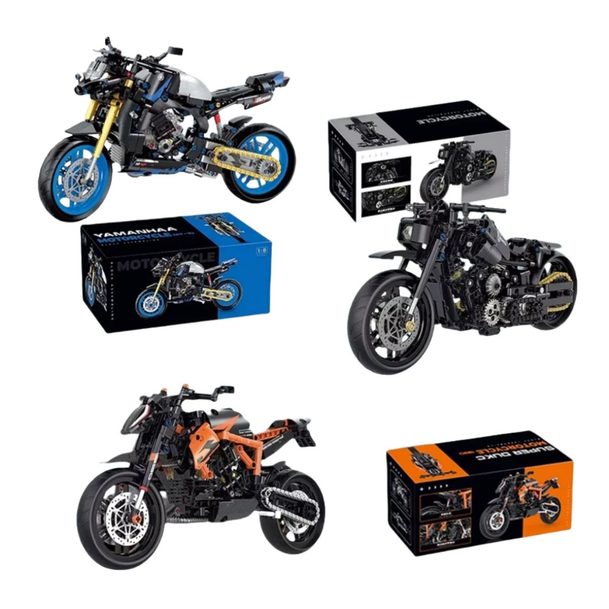 Motorcycle Building Kit MOC Construction Bricks Educational Toy
