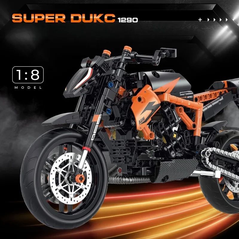 Motorcycle Building Kit MOC Construction Bricks Educational Toy