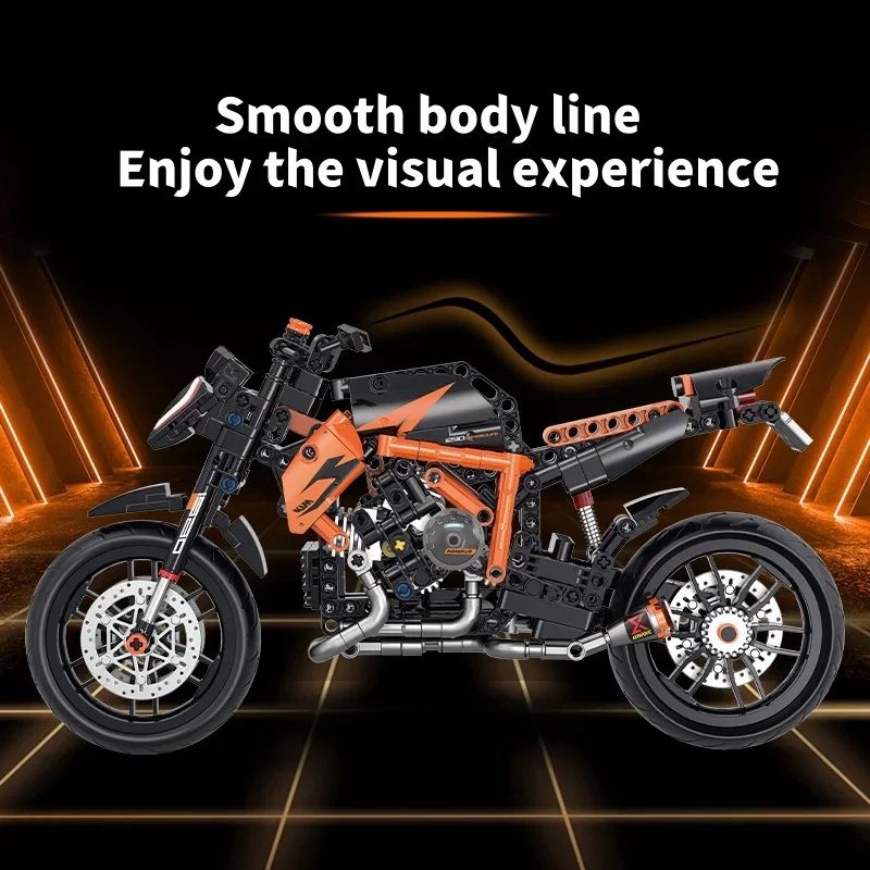 Motorcycle Building Kit MOC Construction Bricks Educational Toy