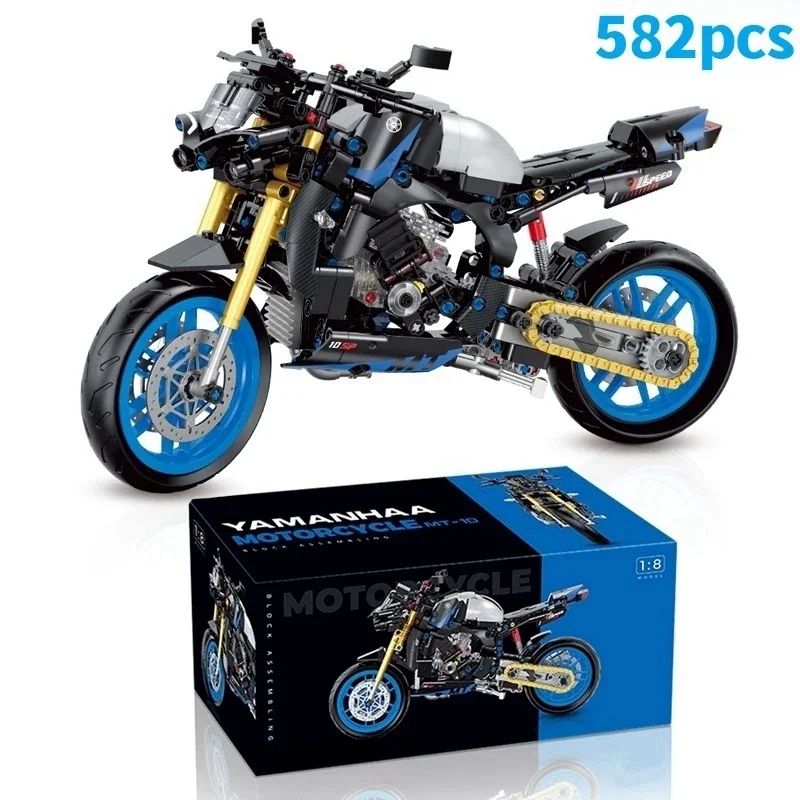 Motorcycle Building Kit MOC Construction Bricks Educational Toy