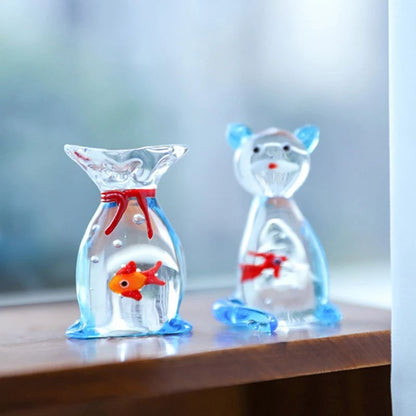 VividGlass Mini Pocket Fish Figurine – Handcrafted Colorful Glass Ornament for Desk & Home Decor