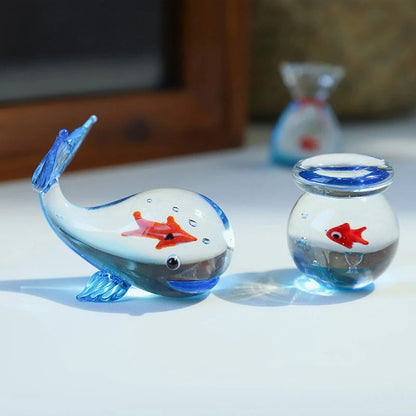 VividGlass Mini Pocket Fish Figurine – Handcrafted Colorful Glass Ornament for Desk & Home Decor