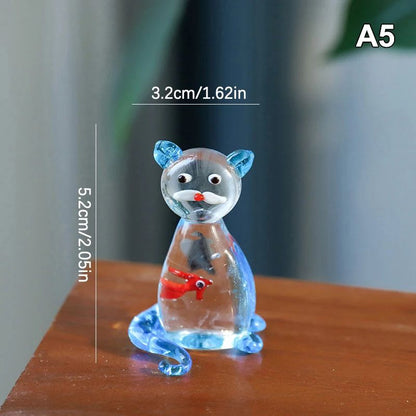 VividGlass Mini Pocket Fish Figurine – Handcrafted Colorful Glass Ornament for Desk & Home Decor