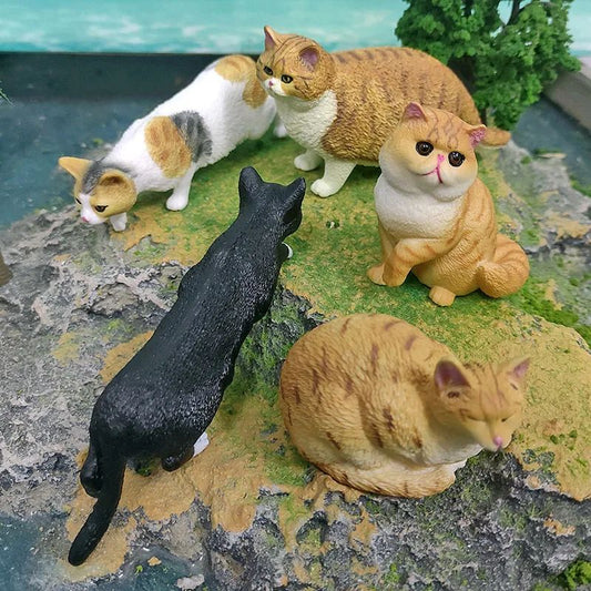 CozyPaws Lying Orange Cat Figurine – Cute Mini Pet Desktop Decor for Home & Office