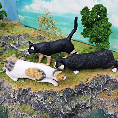 CozyPaws Lying Orange Cat Figurine – Cute Mini Pet Desktop Decor for Home & Office