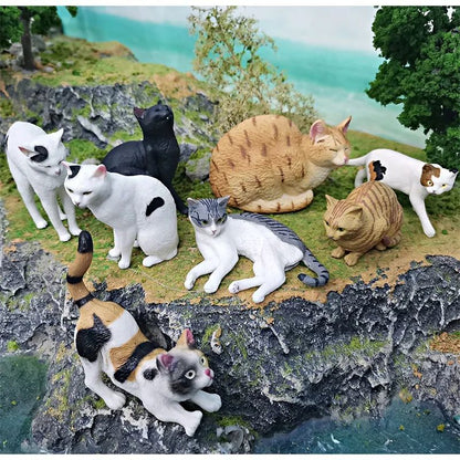 CozyPaws Lying Orange Cat Figurine – Cute Mini Pet Desktop Decor for Home & Office