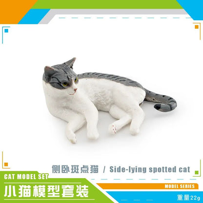 CozyPaws Lying Orange Cat Figurine – Cute Mini Pet Desktop Decor for Home & Office