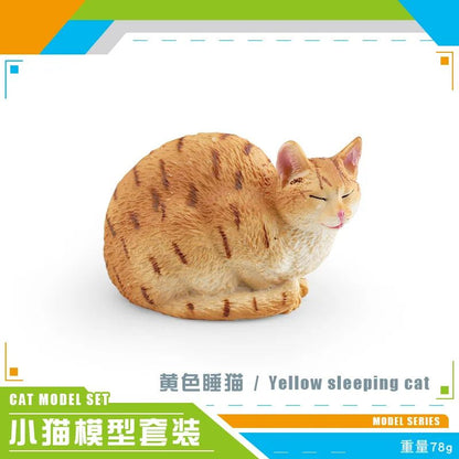 CozyPaws Lying Orange Cat Figurine – Cute Mini Pet Desktop Decor for Home & Office